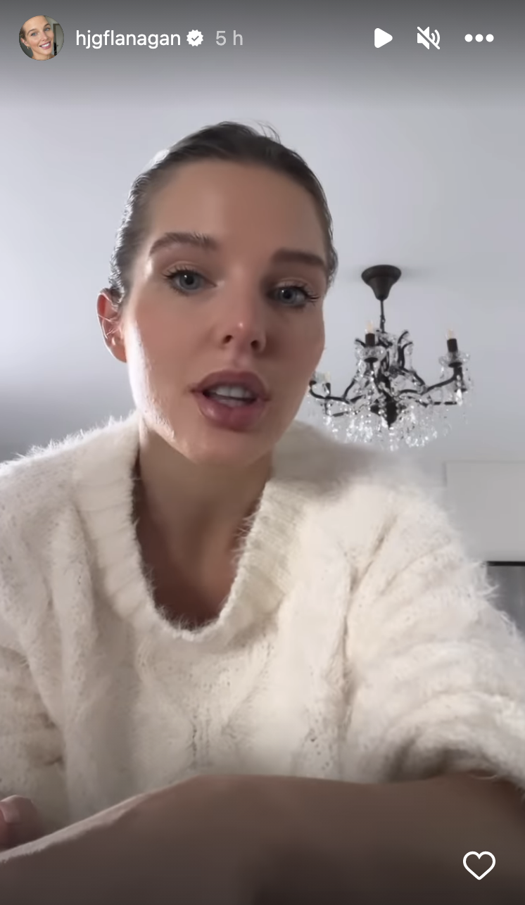 Helen Flanagan speaking to camera on Instagram