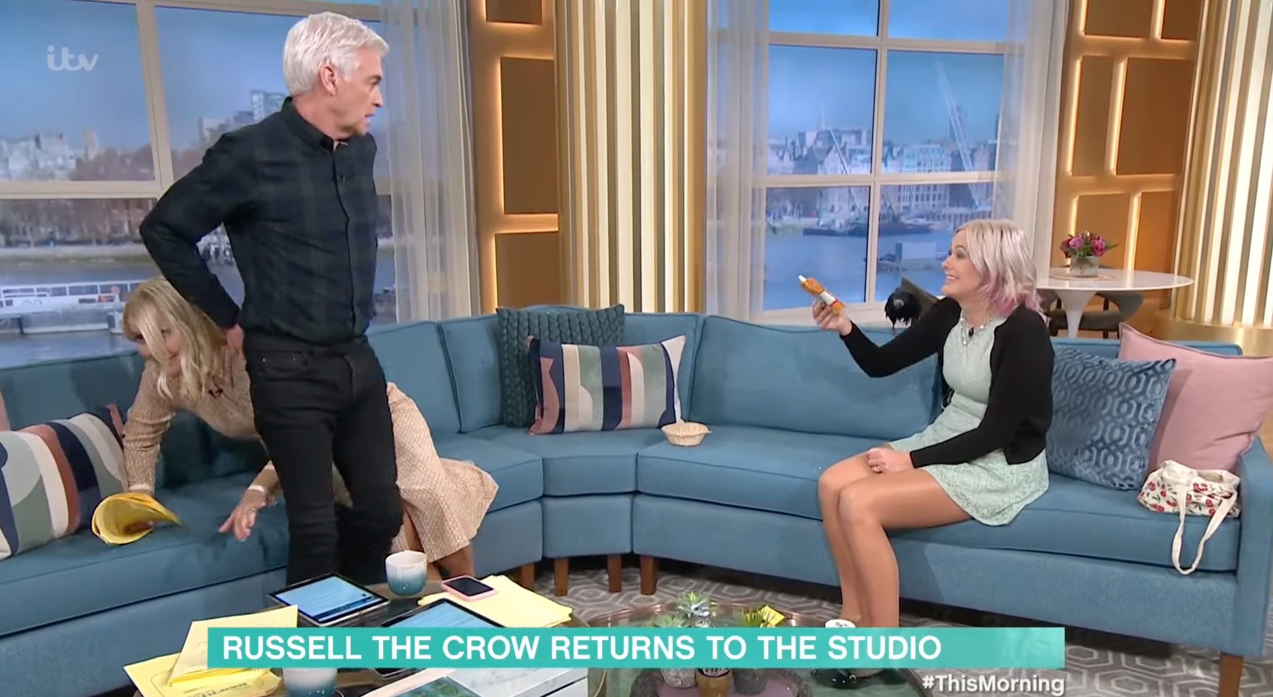 Holly Willoughby looking nervous on This Morning