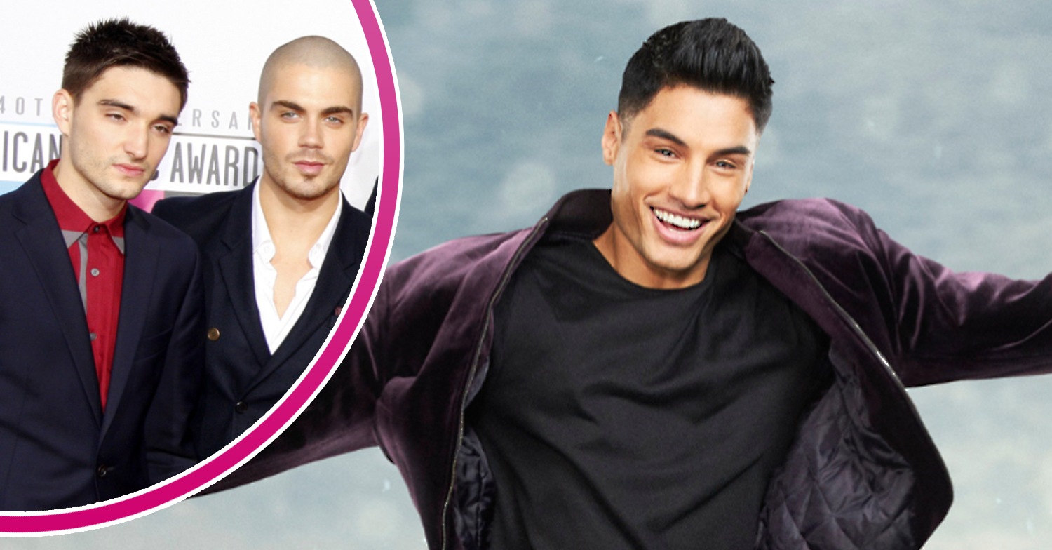 Siva from Dancing on Ice with his Wanted bandmates