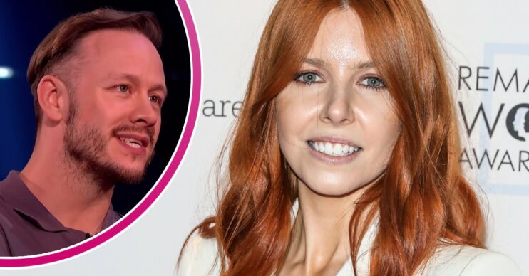 Stacey Dooley smiles, Kevin Clifton looks excited
