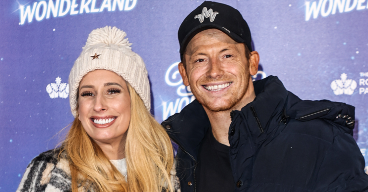 Stacey Solomon and Joe Swash smiling at Winter Wonderland