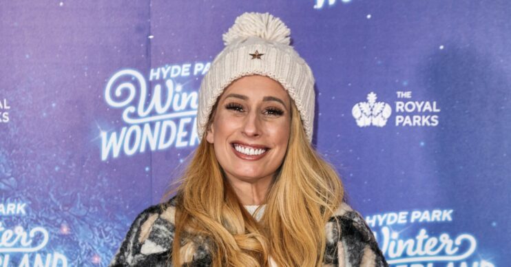 Stacey Solomon smiling at Winter Wonderland