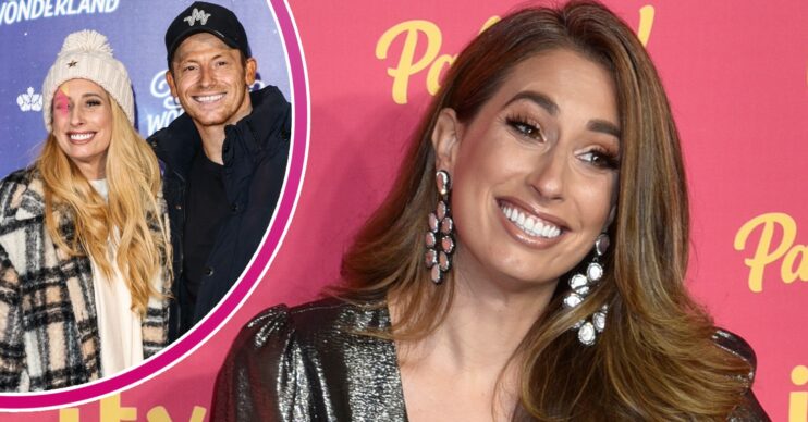 Stacey Solomon smiling at ITV Palooza and with Joe Swash