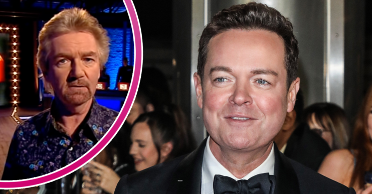 Stephen Mulhern smiling and Noel Edmonds inset
