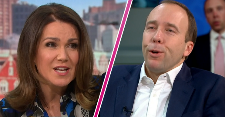 Matt Hancock and Susanna Reid arguing on GMB