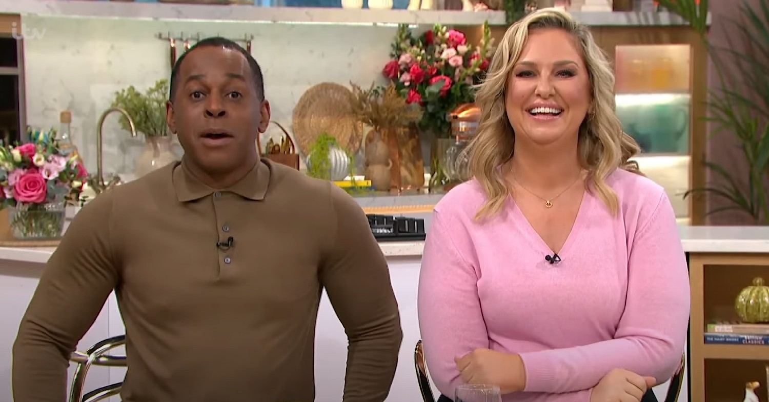Andi Peters and Josie Gibson smiling on This Morning today