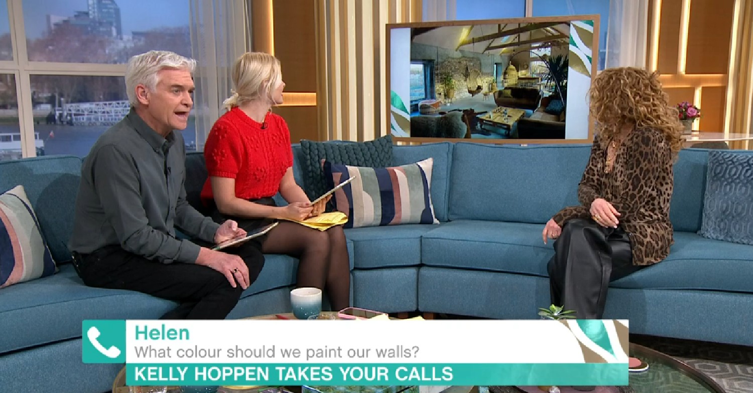 Phil, Holly and Kelly Hoppen looking at This Morning viewer's home today
