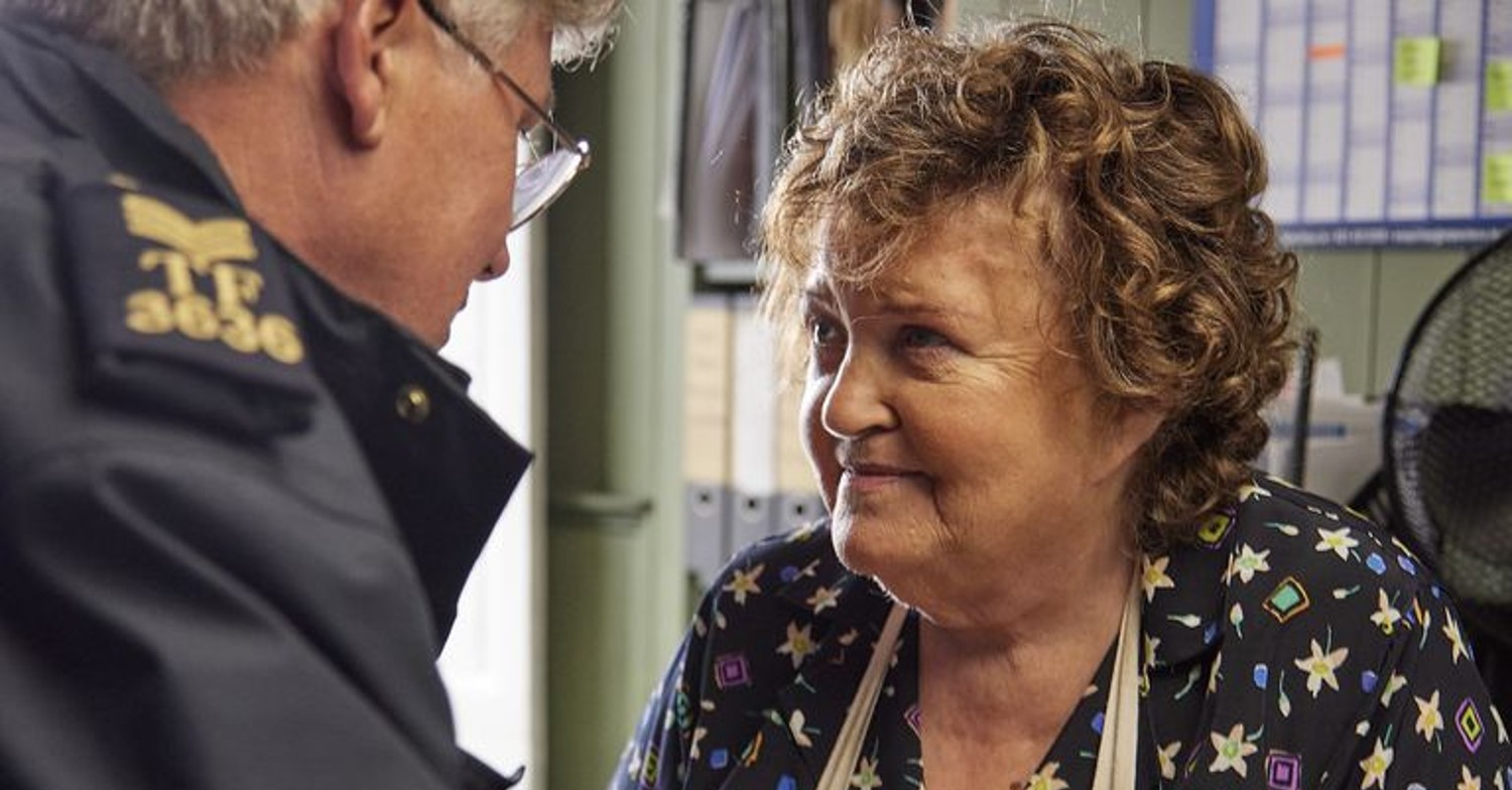 Brenda Fricker as Mrs Meany in Holding 