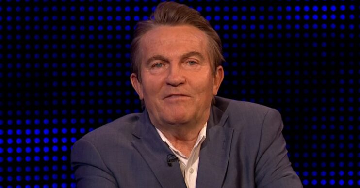 Presenter Bradley Walsh smirking on The Chase