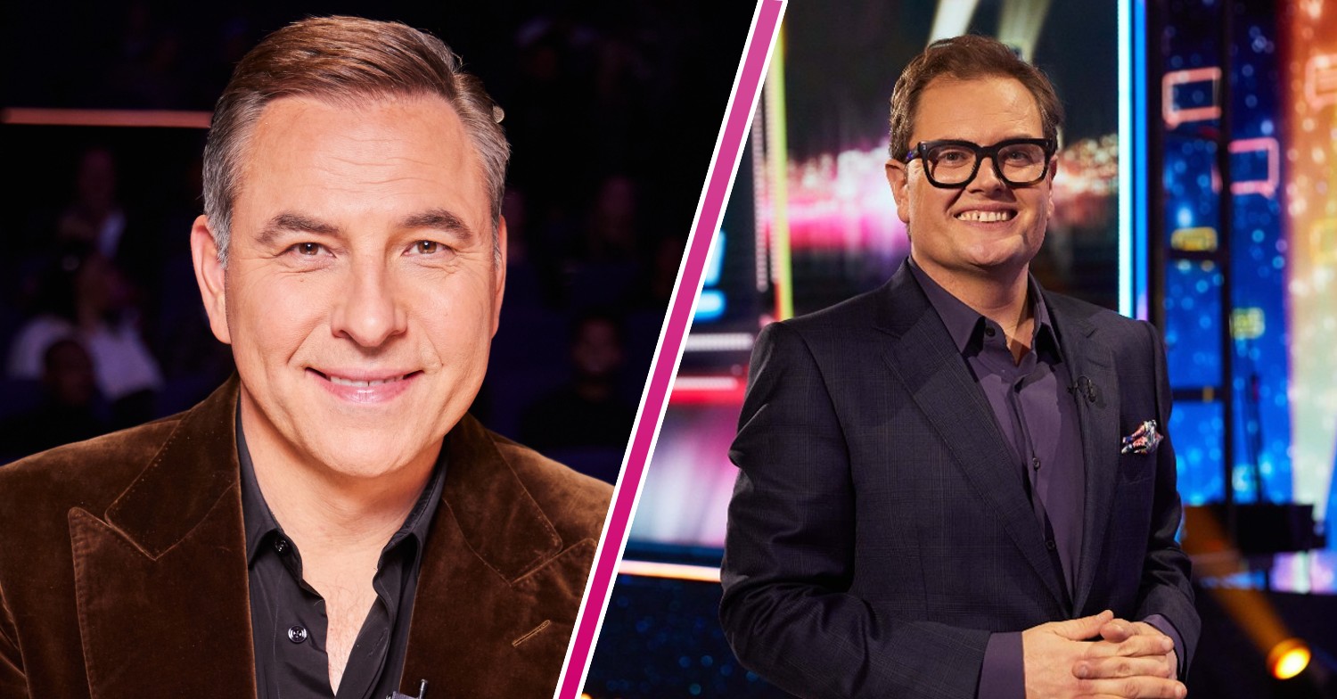 David Walliams and Alan Carr smile on different ITV shows
