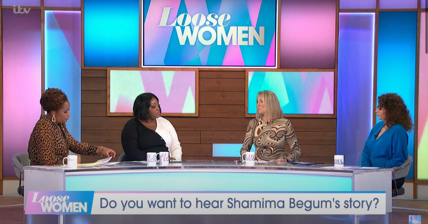 Charlene White, Judi Love, Carol McGiffin and Nadia Sawalha on Loose Women today 