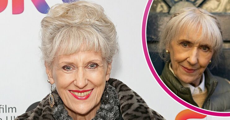 Anita Dobson from EastEnders smiling in two photos