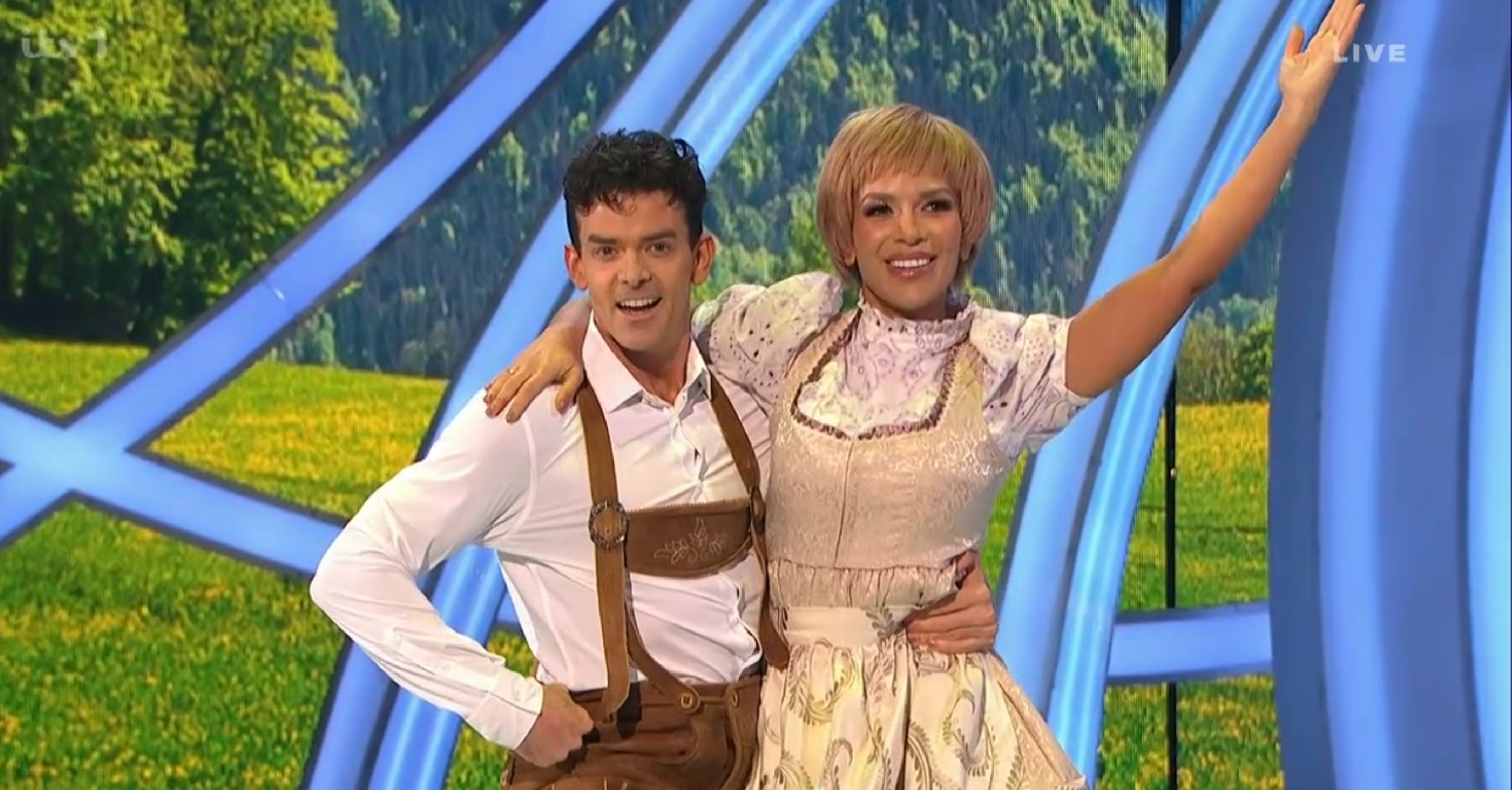 Ekin-Su as Julie Andrews and Brendyn Hatfield on dancing on ice tonight 