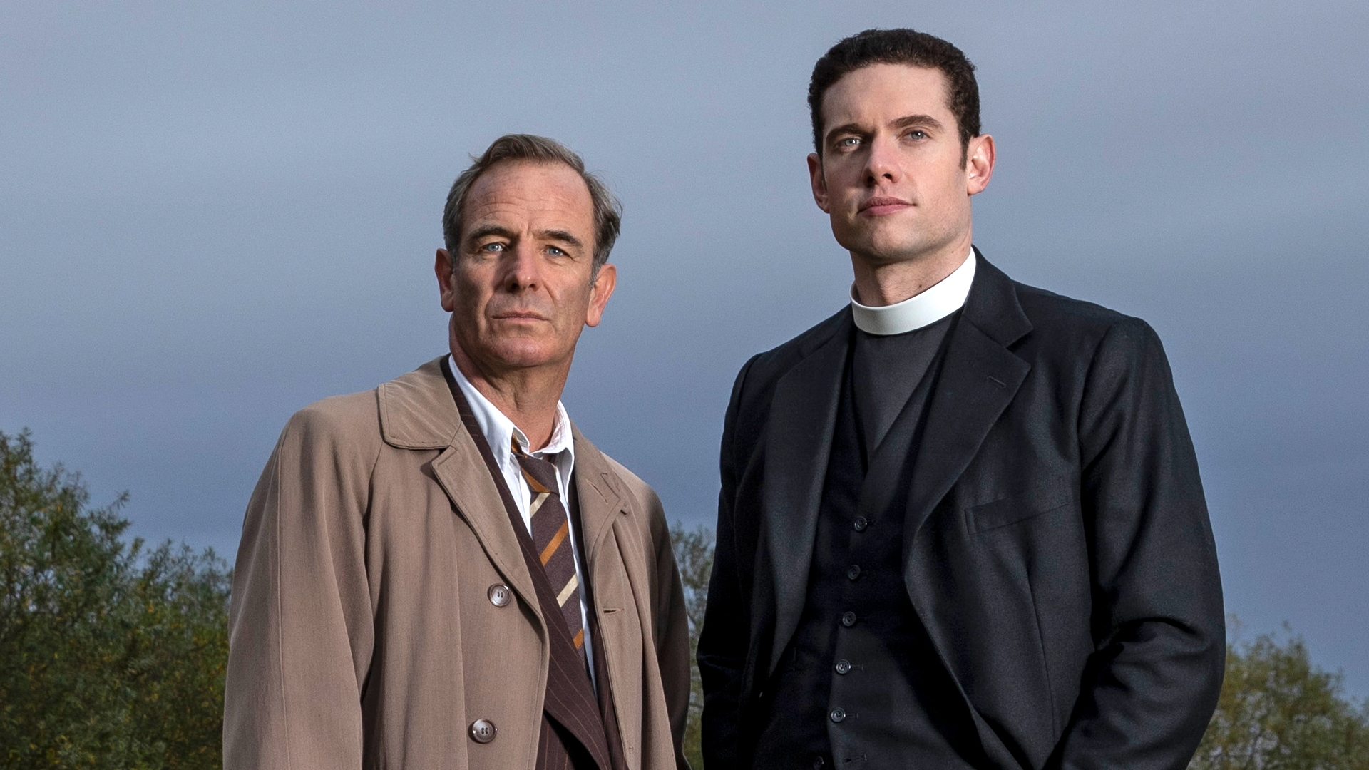Geordie and Will smile in Grantchester series 6