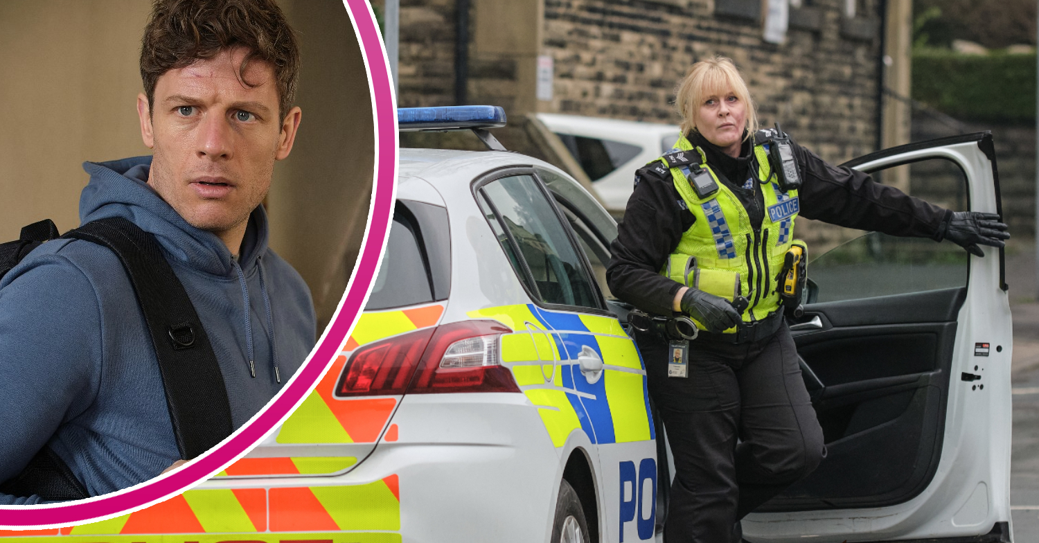 Tommy and Catherine frown in Happy Valley series 3