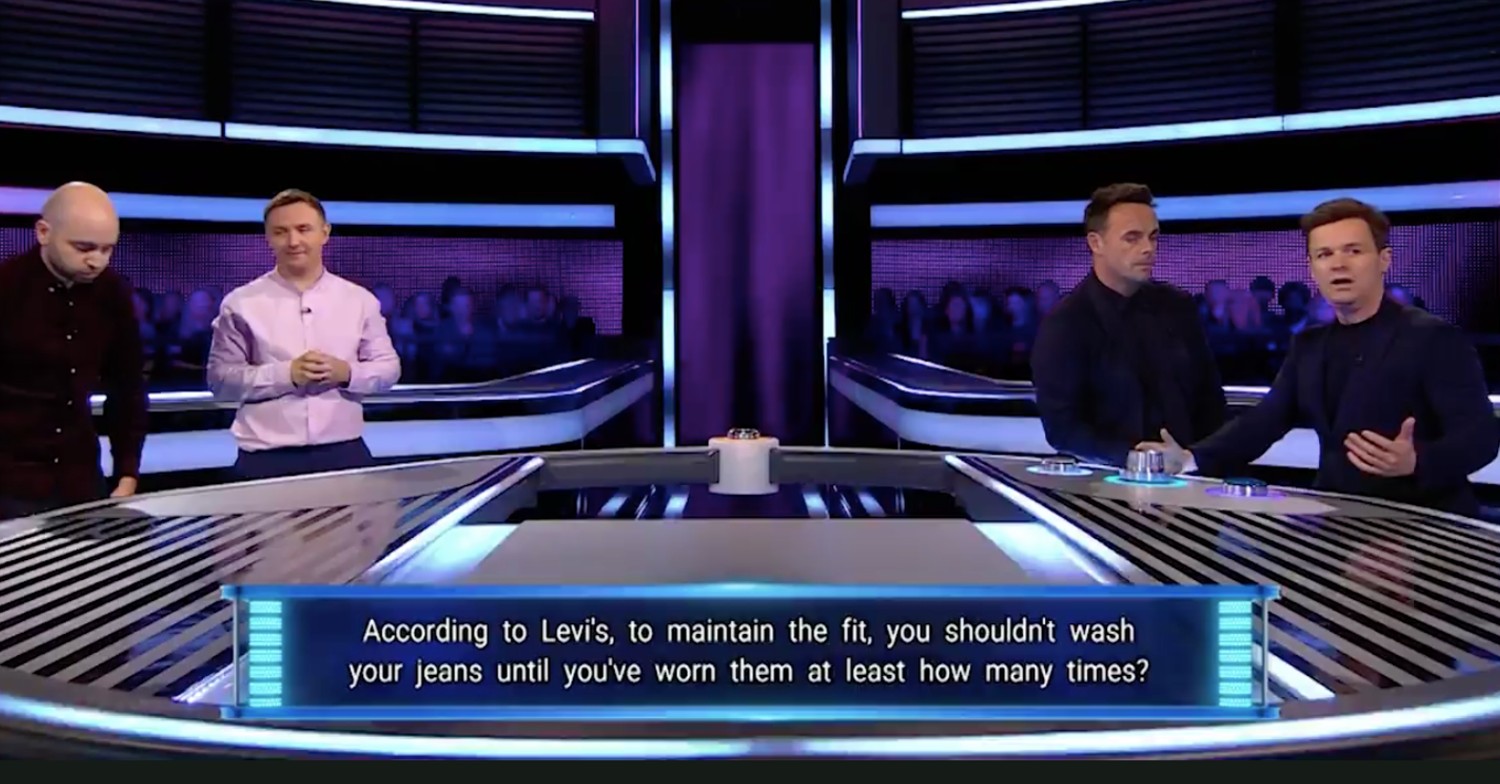 Ant and Dec answering a question on Limitless Win