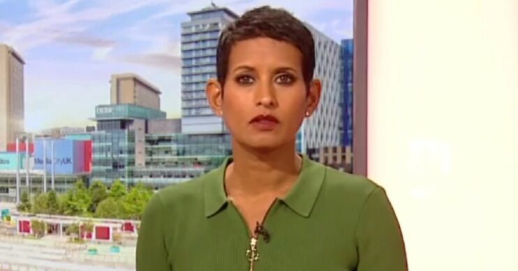 Naga Munchetty looking stern on BBC Breakfast