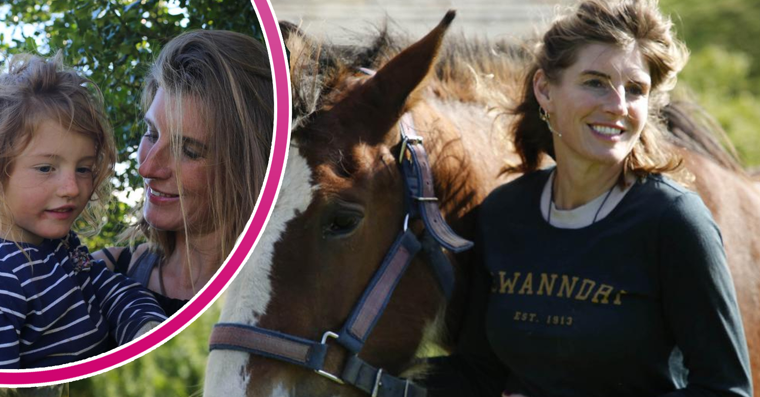 Amanda Owen smiles on her Ravendale farm with daughter Nancy