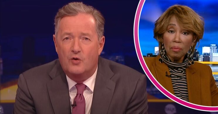 Piers Morgan arguing on Piers Morgan Uncensored, Trisha Goddard looking shocked