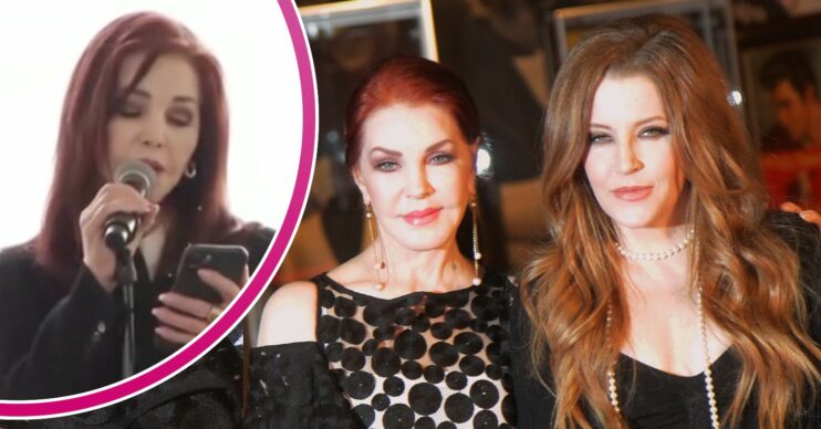 Pricilla Presley with Lisa Marie and at her funeral