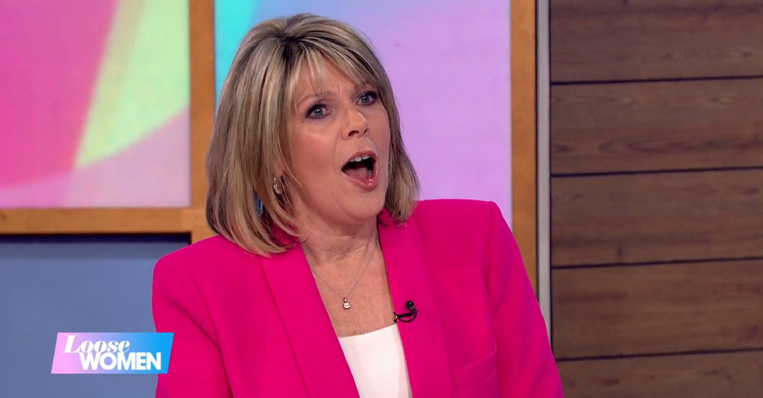 Ruth Langsford with her mouth open on Loose Women today 