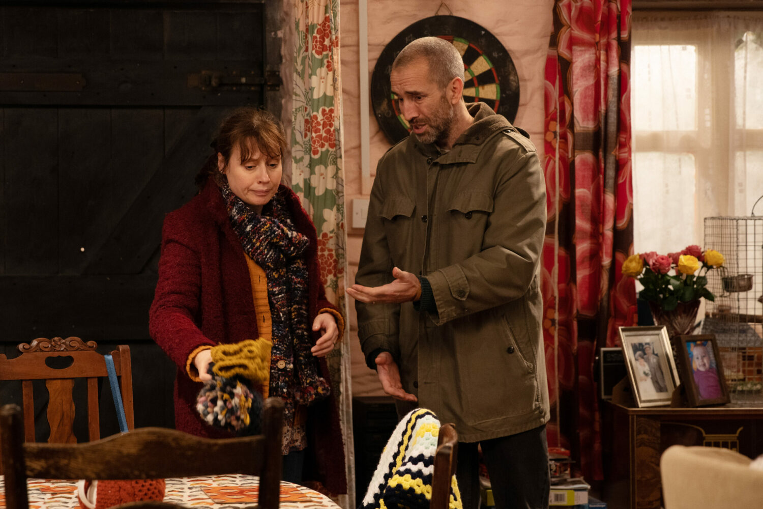 Lydia and Sam in Emmerdale look worried