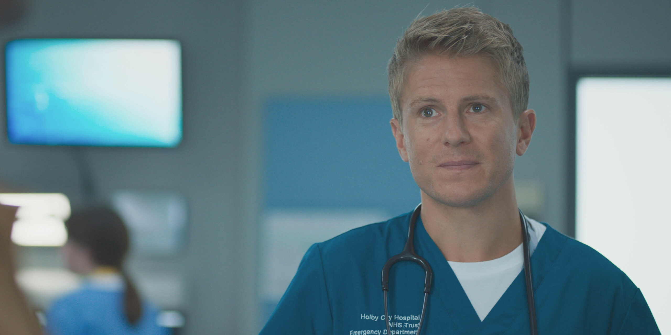 Ethan smiling on Casualty