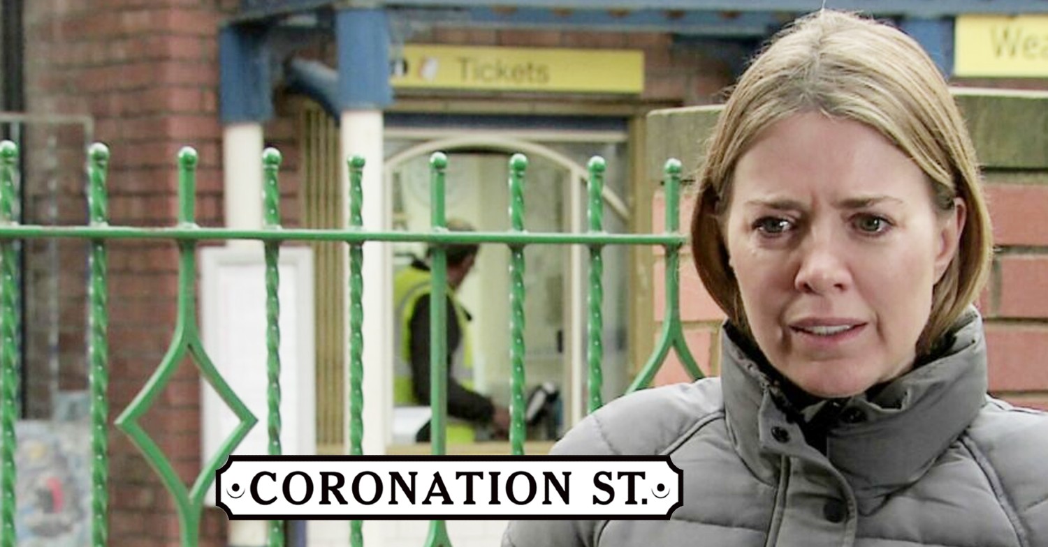 Comp image of Abi on Coronation Street with logo