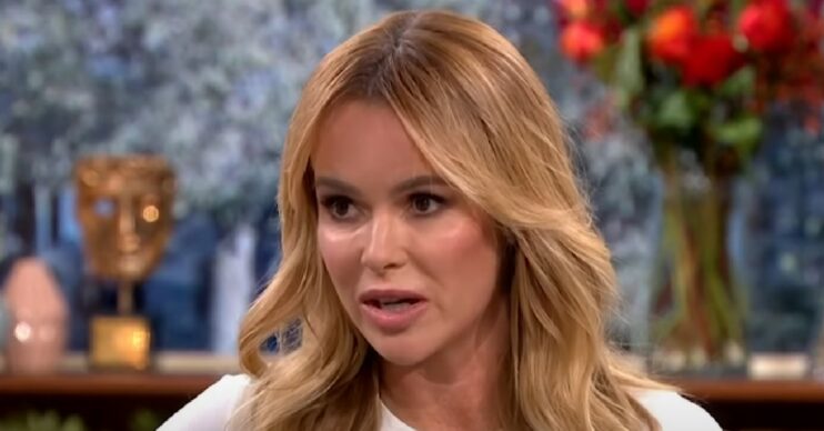 Amanda Holden looking sad during This Morning appearance