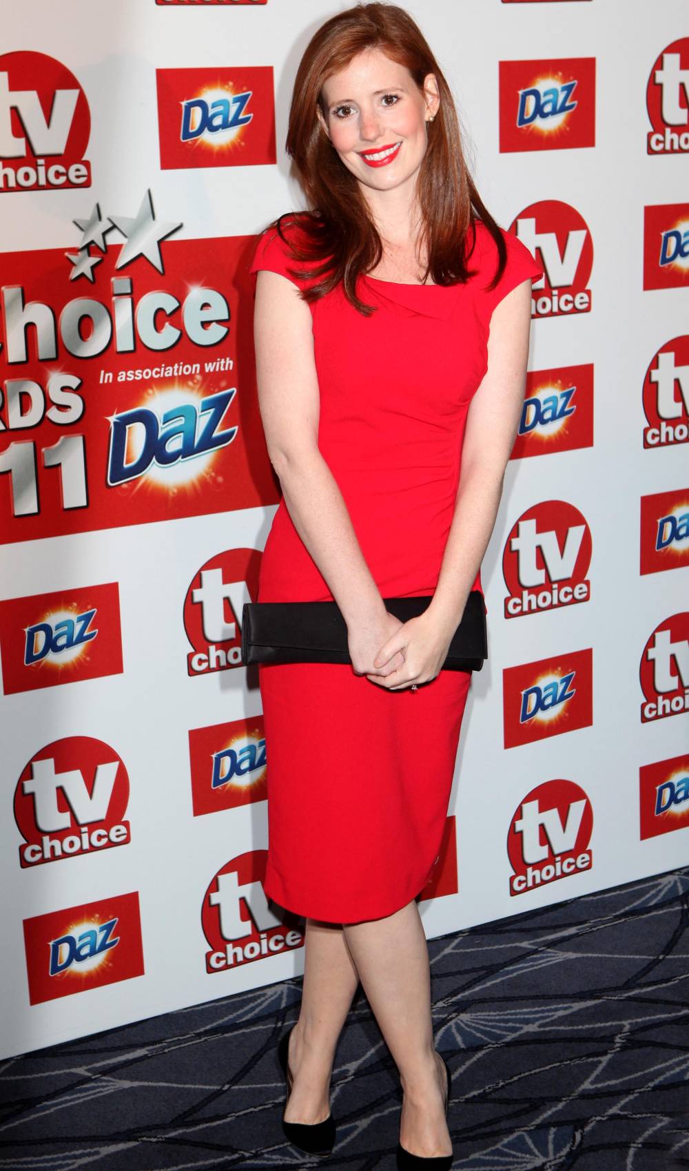 Emmerdale fave Amy Nuttall dressed in red at an awards do