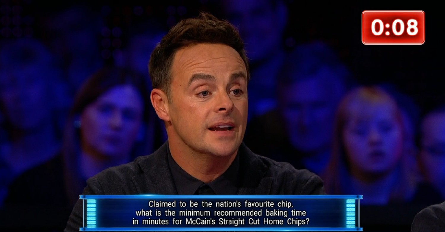 Ant McPartlin speaking during question on Ant and Dec Limitless Win