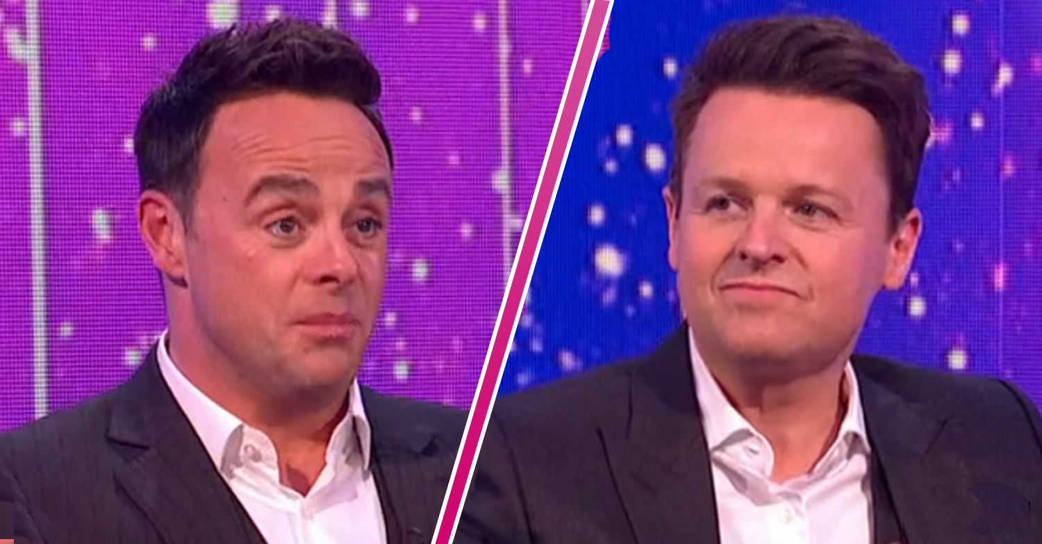 Ant and Dec looking worried on Saturday Night Takeaway