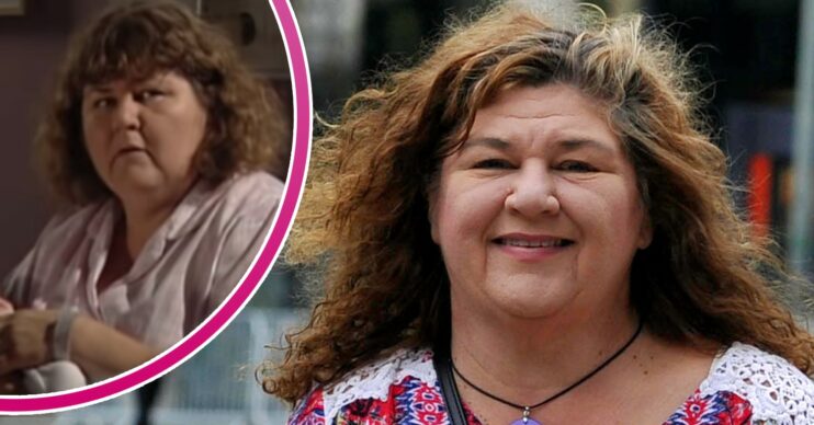 Heather Trott in EastEnders and Cheryl Fergison smiling