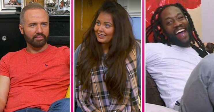 Chris, Scarlett and Marcus smiling on Gogglebox