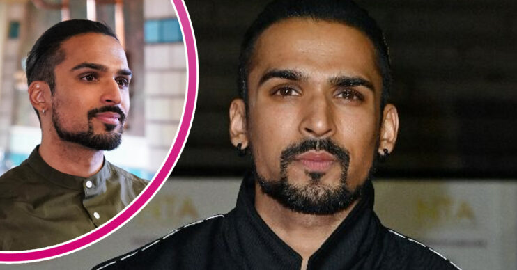 EastEnders' Aaron Thiara and, in a bubble, is Ravi Gulati