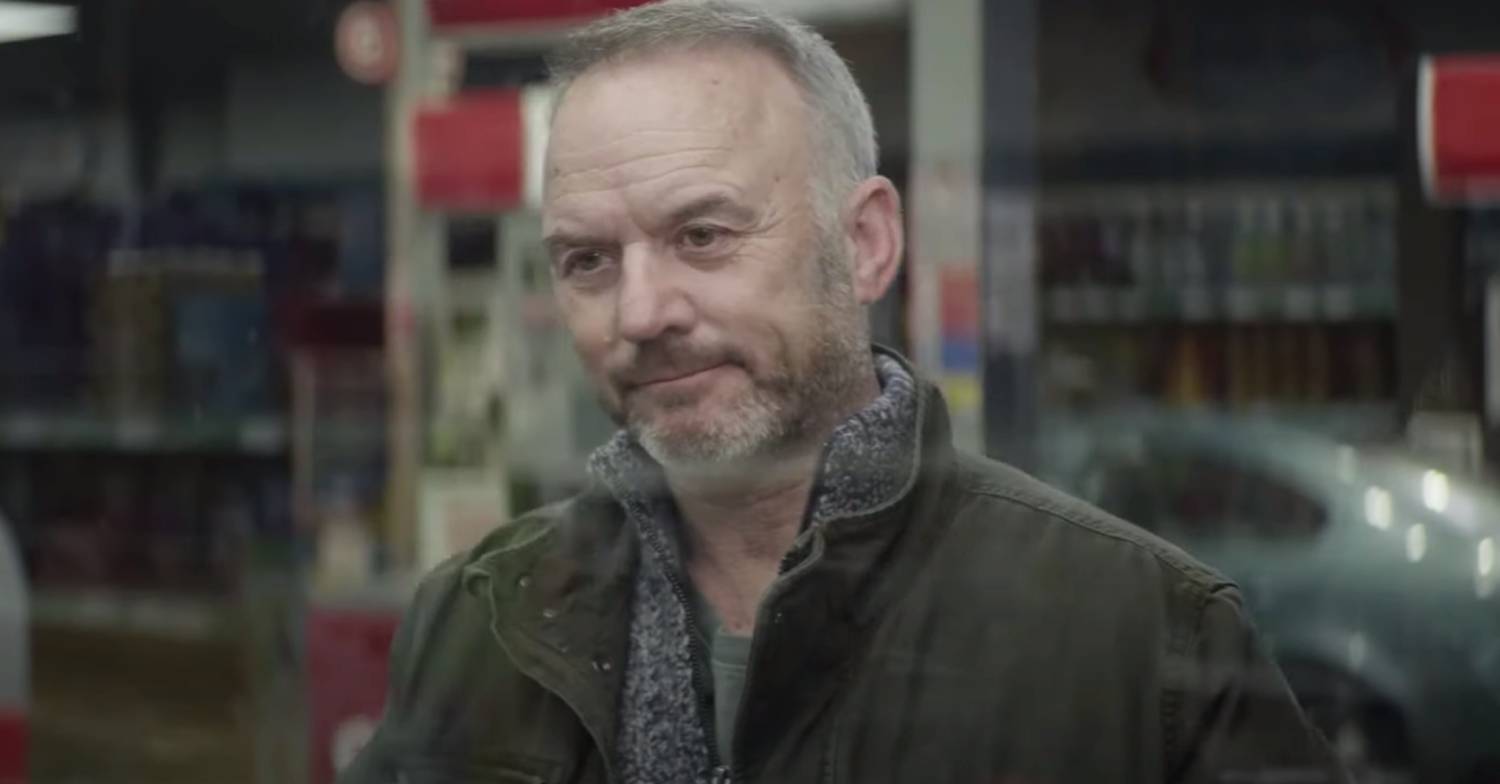 Mark Womack as his Cadbury ad character smiles