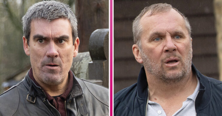 Emmerdale's Cain and Will look furious