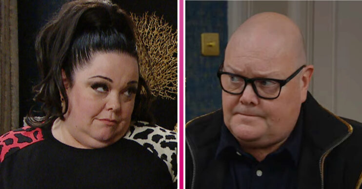 Emmerdale's Mandy and Paddy gaze into each other's eyes