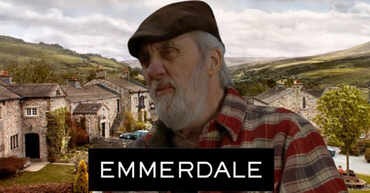 Emmerdale comp image: Zak Dingle with the show logo
