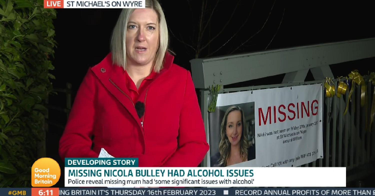 GMB reporter speaking about Nicola Bulley update