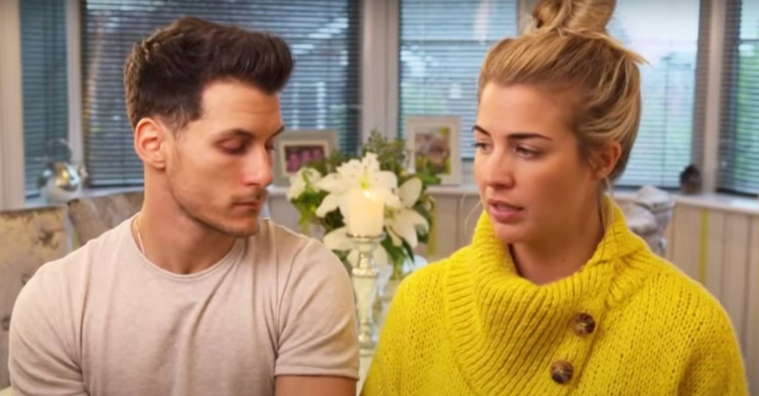 Gorka Marquez and Gemma Atkinson speak during a TV segment
