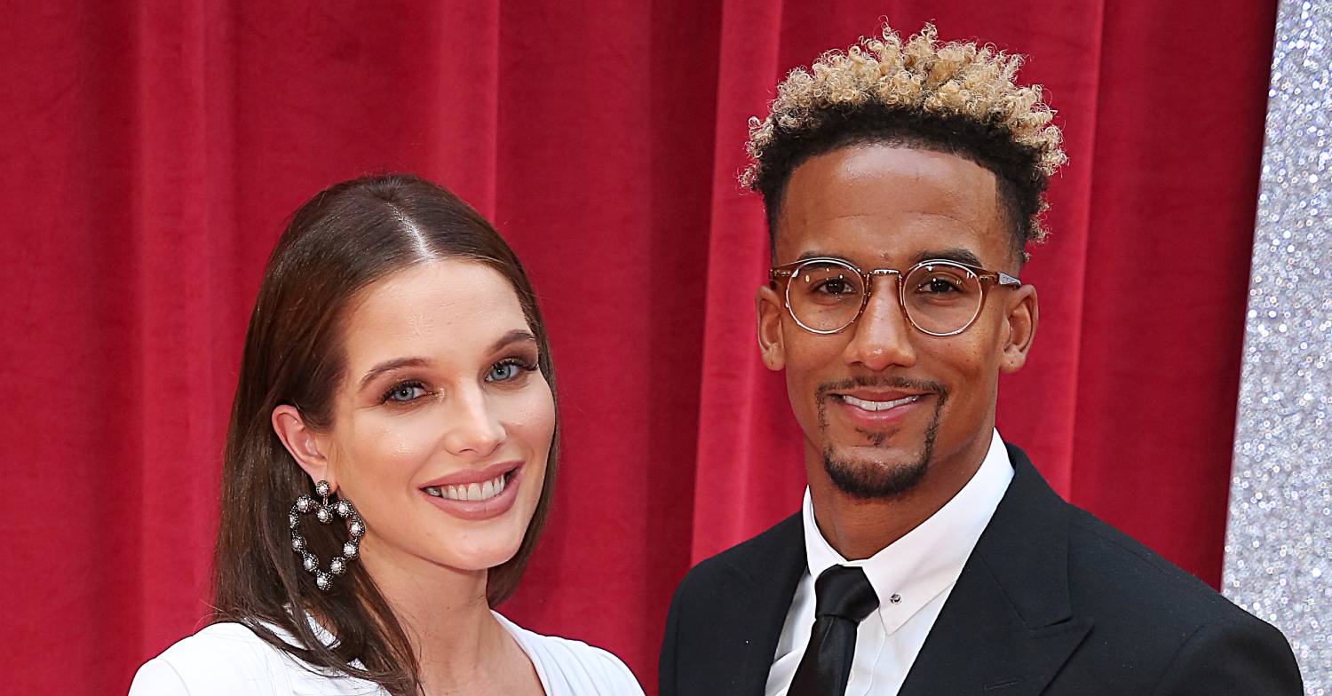 Helen Flanagan smiling with Scott Sinclair