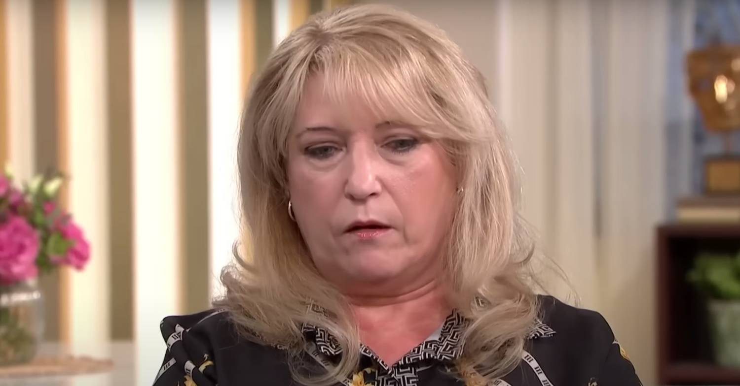 Denise Fergus looks downwardds