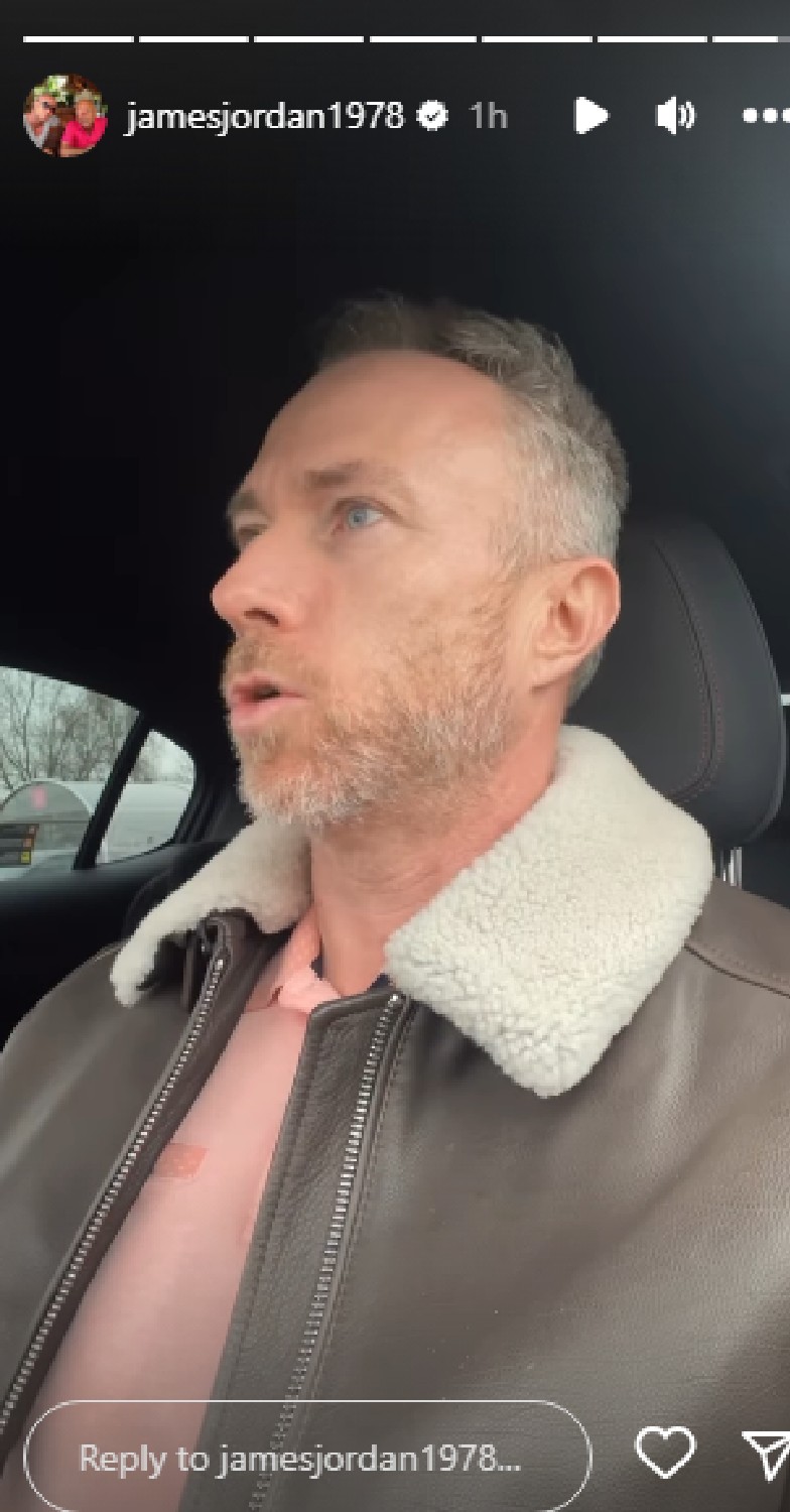James Jordan speaking inside his car on Instagram