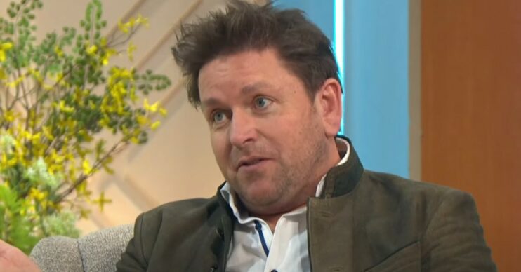 James Martin looking serious on Lorraine