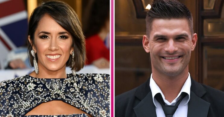 Janette Manrara and Aljaz Skorjanec smiling at events