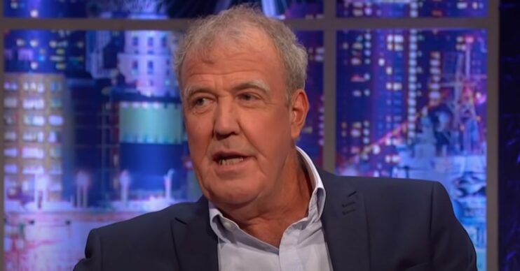 Jeremy Clarkson smiling and talking on The Jonathan Ross Show