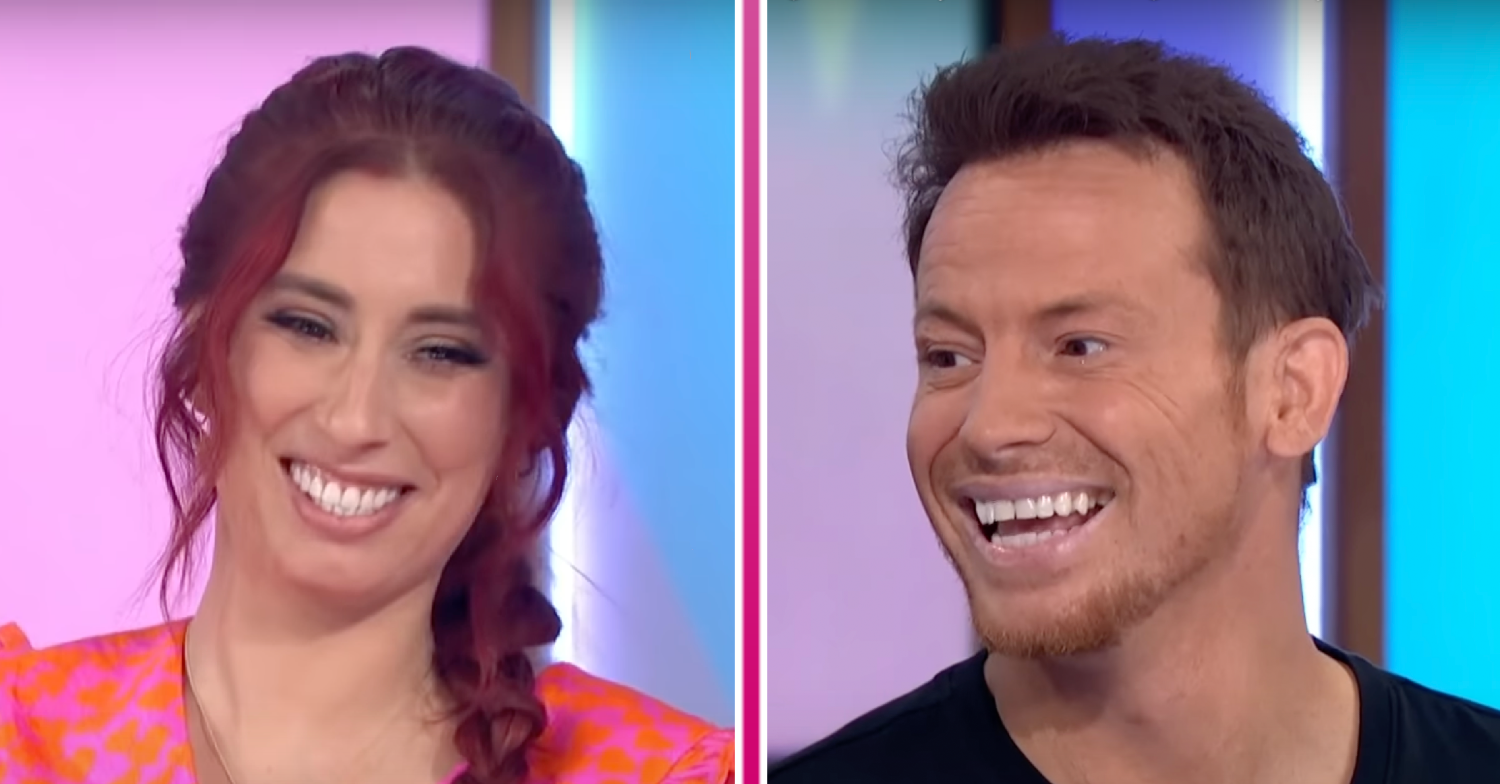 Joe Swash and Stacey Solomon smiling on Loose Women