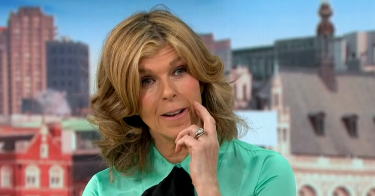 Kate Garraway with her hand on her face on GMB