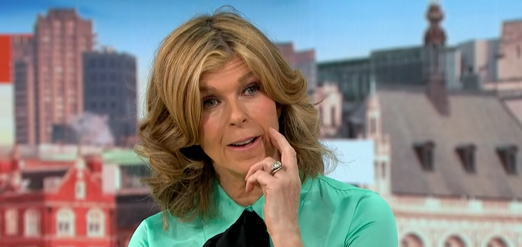 Kate Garraway with her hand on her face on GMB